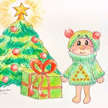 Watercolor crayon illustrations